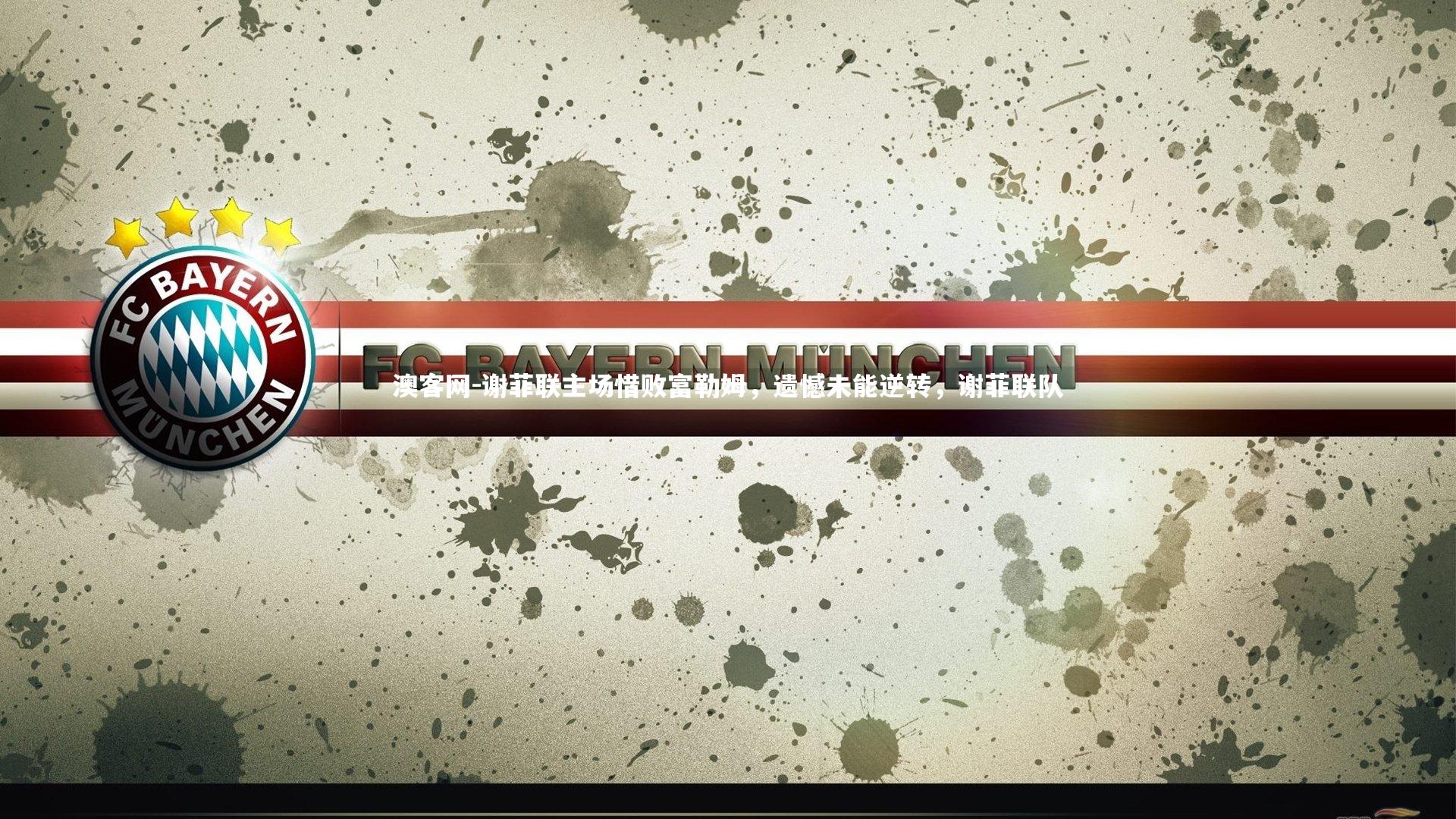 谢菲联主场惜败富勒姆，遗憾未能逆转，谢菲联队